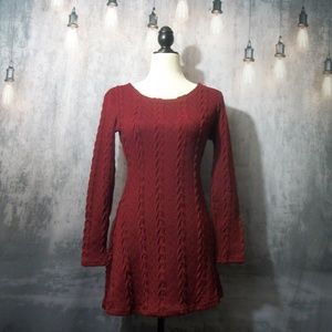 Moking top Burgandy Sweater Dress Size Small